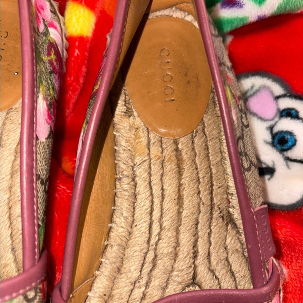 Gucci designer floral espadrille flats women’s shoes Size EU 38 RARE QUICK SHIP - Picture 3 of 12